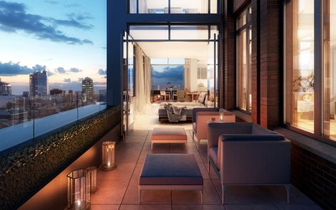 245 West 14th Street | Real Estate West Village, Meatpacking District & Chelsea NYC | Condos & Apartments For Sale in NYC | Luxury Penthouse Balcony, Penthouse Terrace Ideas, Modern Penthouse Interior Design, Small Penthouse Apartment, Small Penthouse, Penthouse Balcony, Penthouse Rooftop, Penthouse Ideas, Penthouse Terrace