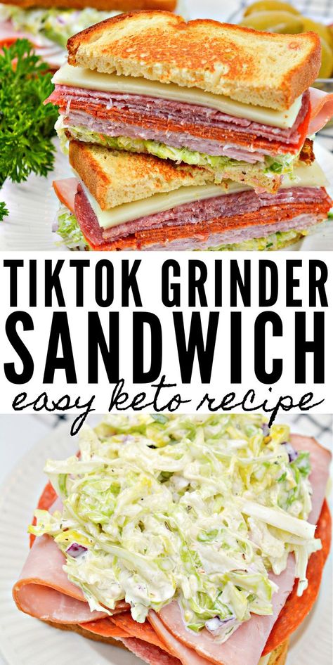 Keto TikTok Grinder Sandwiches - Easy To Make Recipe Keto Sandwiches Ideas, Keto Grinder Salad Sandwich, Keto Sandwich Wraps, Healthy Grinder Sandwich, Low Carb Sandwiches Wraps, Low Carb Chicken Sandwich, Low Carb Grinder Sandwich, Keto Grinder Sandwich, Low Carb Sandwich Ideas