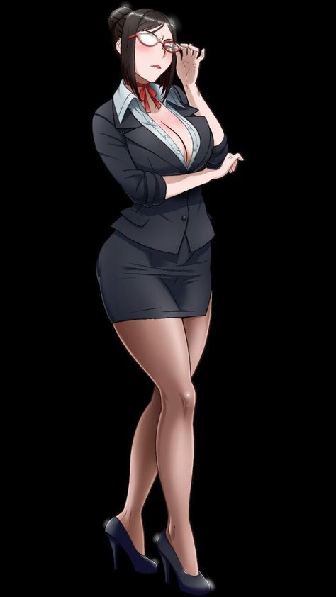 Anime Secretary, Mom Character Design, Meiko Shiraki, Mom Characters, Secretary Outfits, Ryu Street Fighter, Japanese Mom, Female Character Concept, Cartoon Girl Drawing