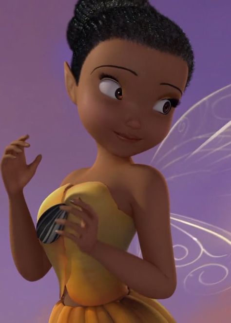 Fairies From Tinkerbell, Rosetta Aesthetic, Fairies Aesthetic, Tinkerbell Characters, Fairy Pfp, Black Disney Princess, Disney Fairies Pixie Hollow, Fairy Cartoon, Tinkerbell And Friends