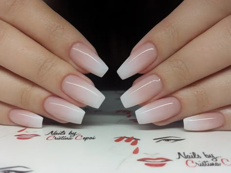 Ombre Ballerina Nails Short, Ombre Nails Ballerina, French Tip Ombre Nails, French Nails Ballerina, Faded French Nails, Ombre French Tip Nails, Ombré French Nails, French Ombre Nails, French Fade Nails