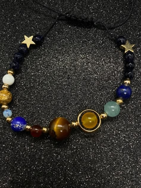 Universe Bracelet, Galaxy Bracelet, Eight Planets, Solar System Bracelet, Indie Jewelry, The Planets, Dope Jewelry, Funky Jewelry, Eye Stone