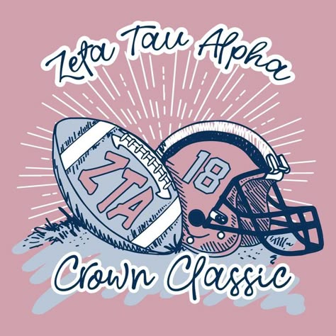 Powderpuff Shirts Design Football, Sorority Football Shirts, Game Day Banner Sorority, Football Sorority Banner, Powderpuff Shirts Design, Powder Puff Football Shirts, Gameday Banner, Sorority Shirts Designs Ideas, Zeta Tau Alpha Crown