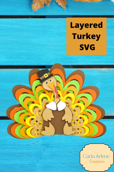 Working on Thanksgiving projects - make this cute layered turkey Turkey For Thanksgiving, Foam Glue, Turkey Svg, Thanksgiving Projects, Fishing Cards, Svg Thanksgiving, Diy Thanksgiving, Fishing Svg, Thanksgiving Svg