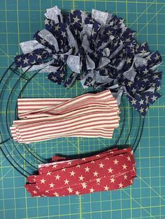 How To Make Rag Wreath, July 4 Wreaths Diy, Patriotic Ribbon Wreath Diy, Red White And Blue Wreath Diy Deco Mesh, Diy Rag Wreath How To Make, Toule Wreath, July Fourth Crafts, Americana Wreaths Diy, Rag Wreaths How To Make A