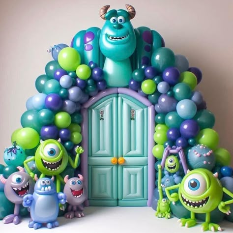 Birthday Event Ideas, Monsters Inc Baby Shower, Monsters Inc Party, Monster Inc Birthday, Boys 1st Birthday Party Ideas, Simple Birthday Decorations, Monster Inc, Birthday Party Tables, Monster Birthday