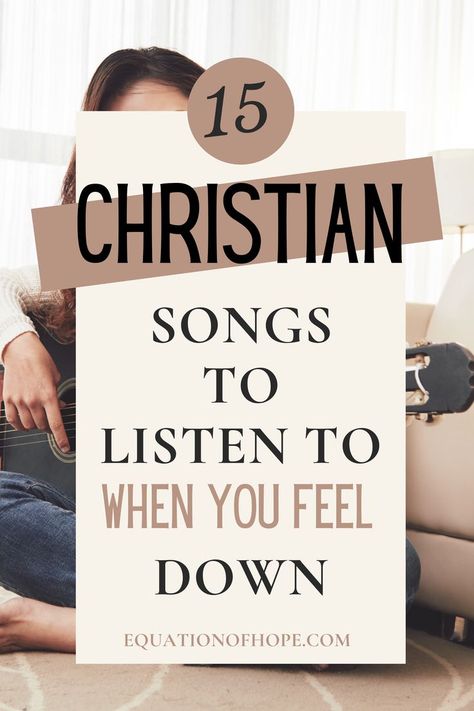 Have you been feeling discouraged? If you're going through a rough season where you need all the encouragement you can get, this post is for you. You can find comfort, encouragement, and peace when you worship God. Click here to discover 15 christian songs to listen to when you feel down. These beautiful worship songs will encourage you during difficult times. #worshipmusic #worshipsongs #christianplaylist #christiansongs #gospelmusic Best Christian Songs, Best Christian Playlist, Christian Songs To Post Yourself Too, Christian Workout Songs, Uplifting Christian Songs, Songs Christians Can Listen To, Wallpaper Scripture, Christian Worship Songs, Songs To Listen To When