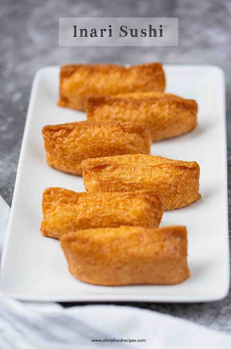 Inari Sushi - Oh My Food Recipes Sushi Filling Ideas Veggies, Inari Sushi, Vegetarian Onigiri Filling, Inari Sushi Filling, Japanese Chicken Curry, Sushi Fillings, Pan Fried Dumplings, Deep Fried Tofu, Japanese Milk Bread