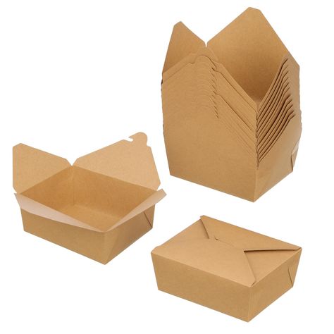 PRICES MAY VARY. Size and Capacity: 100 pack of to go food containers. ‎Top size: 6.7x 5.4 inch, bottom size: 6.1 x 4.8 inch, height: 2.5 inch. Each box can hold up to 48 oz(1400ml). This size is very suitable for to go meals Leak and Grease Proof: Our take out containers are made of natural kraft paper with PE coated interior, can effectively prevent oil or grease from seeping through and ensure your food fresh. These take out boxes are perfect for catering Durability and Top Buckle Design: Wit To Go Meals, To Go Containers, Take Out Boxes, Take Out Food, Takeaway Packaging, Disposable Food Containers, Paper Lunch, Take Out Containers, Restaurant Catering