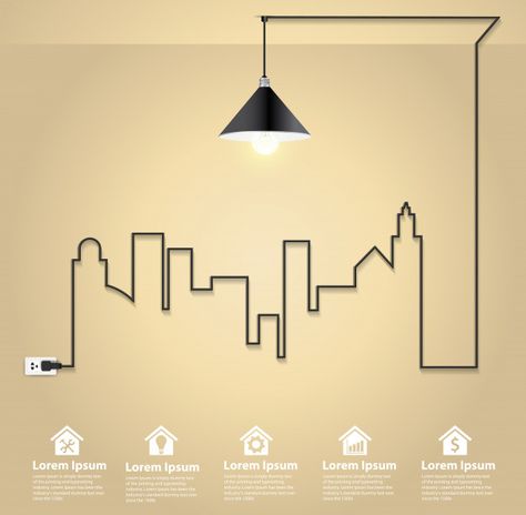 Cityscape with creative wire light bulb ... | Premium Vector #Freepik #vector #banner #business #technology #city Light Bulb Idea, Science Room, Cool Fire Pits, Creative Advertising Design, Skyline Design, Building Concept, Diy And Home Improvement, Wire Lights, Creative Advertising