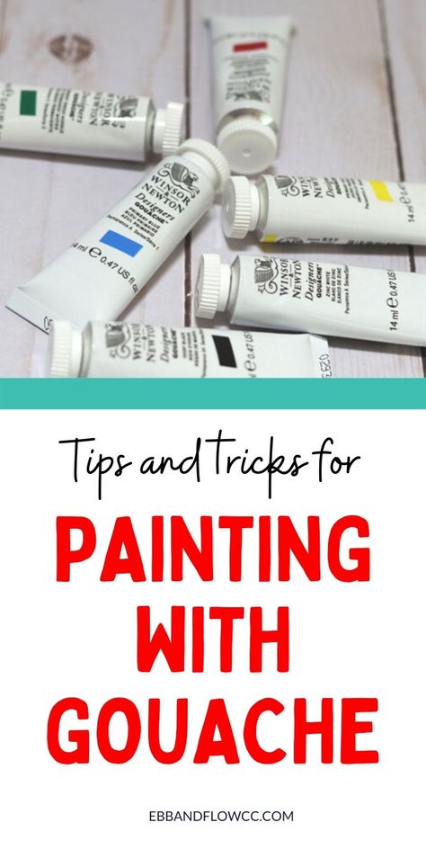 Gouache Tips And Tricks, How To Use Gouache Paint, Gouache Tutorial Step By Step, Gouche Painting Ideas Easy, Gouache Vs Watercolor, Easy Gouache Painting Ideas, Draw Sunflower, Gouache Tips, Simple Art Tutorials