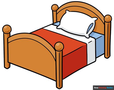 Learn How to Draw a Cartoon Bed : Easy Step-by-Step Drawing Tutorial for Kids and Beginners. See the full tutorial at https://easydrawingguides.com/how-to-draw-a-cartoon-bed/ . Bed Cartoon Drawing, How To Draw A Bed, Bed Clip Art, Bed Pics, Bed Clipart, New Drawing Ideas, Bed Illustration, Bed Cartoon, Bed Drawing