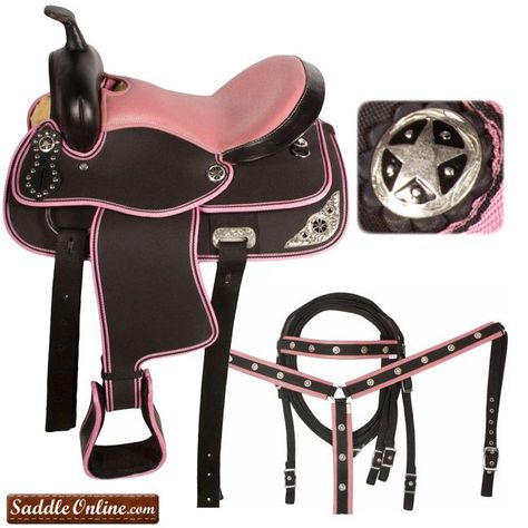 Pretty Saddles, Pink Horse Saddle, Horse Equipment Western, Pink Saddle, Pink Saddle Pad, Black Saddle Pad Western, Western Horse Saddles, Black Saddle, Western Saddles