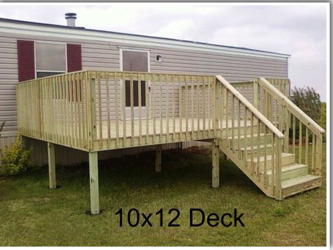 Ready Deck Gallery | Ready Decks 10 X 12 Deck Plans, Mobile Home Back Deck Ideas, Simple Deck Designs, Wood Deck Plans, Wooden Deck Designs, Mobile Home Deck, Manufactured Home Porch, Home Deck, Trailer House