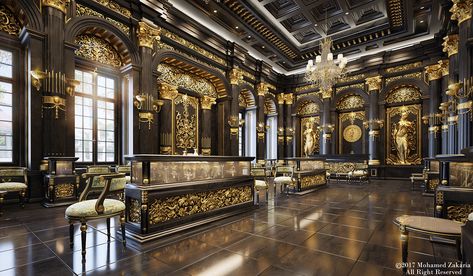 Black & Gold on Behance Life Style Luxury, Luxury Villa Interior, Gothic Luxury, Modern Luxury Interior Design, Laxmipati Sarees, Gold Interior Design, Open Living Room Design, Luxury Mansions Interior, Modern Luxury Interior