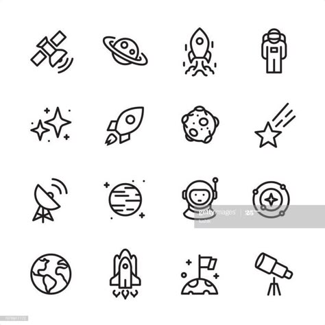 Space Doodles, Pola Tato, Planet Drawing, Space Icons, Arte Doodle, Space Drawings, White Icons, Doodle Tattoo, Pola Kartu