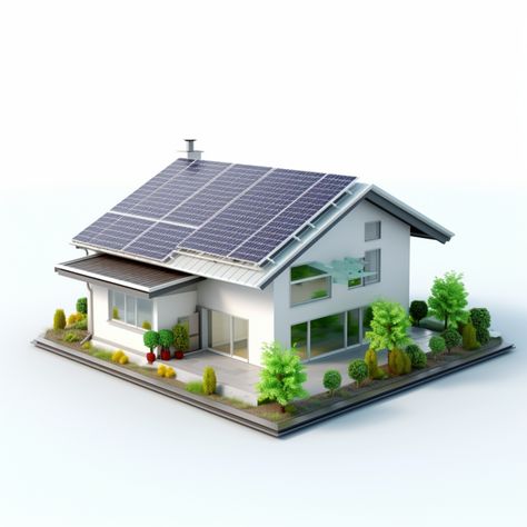 Solar Panel Roof Design, Solar Logo, Solar Energy Design, Home Png, Solar Home, Sun House, Cartoon House, Suburban House, Solar Panels For Home