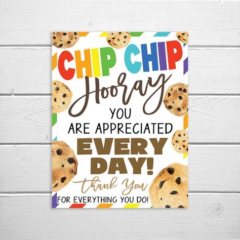 Chip Chip Hooray Printable Free, Teacher Appreciation Decor, Chip Chip Hooray, Nurses Gifts, Staff Appreciation Gifts, Decor School, Appreciation Printable, Thank You Presents, Employee Appreciation Gifts