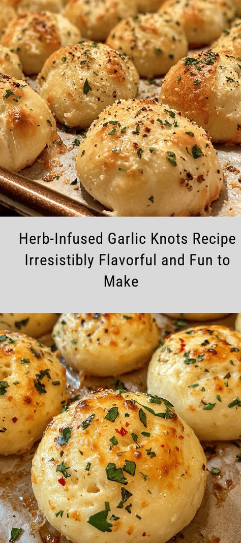 Discover the irresistible joy of making Herb-Infused Garlic Knots! This recipe blends fluffy, golden knots with a savory mix of minced garlic and fresh herbs, creating a delightful dish that's perfect for any occasion. Enjoy their crunchy exterior and pillowy inside, all dipped in delectable herb-infused garlic butter. Ideal as appetizers, snacks, or side dishes, these garlic knots are easy to prepare and sure to impress. Whether you're hosting a party or enjoying a cozy night in, this Best Garlic Knots Recipe, Rhodes Garlic Knots, Things To Make With Garlic, Garlic Knots Recipe Pizza Dough, Garlic Knots Recipe Easy, Garlic Knots Biscuit Dough, Garlic Knot Recipe, Garlic Balls, Apple Cider Punch Recipes