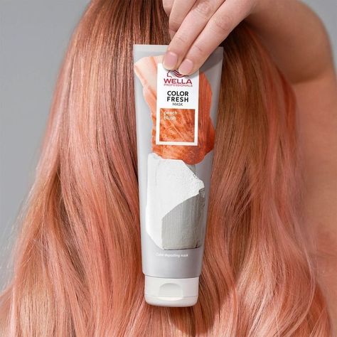 Peach Hair Color Ideas, Peach Fuzz Hair Color, Peach Color Hair, Dark Peach Hair, Apricot Hair Color, Peach Blonde Hair, Peachy Hair Color, Pink Peach Hair, Color Fresh Mask