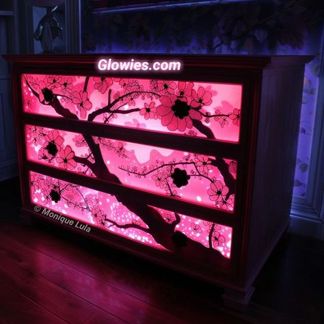 Cherry Blossom Themed Room, Cherry Blossom Room Decor, Sakura Bedroom Aesthetic, Dark Cherry Blossom, Cherry Blossom Led Lights Diy, Japanese Cherry Blossom Room Decor, Cherry Blossom Enchantment Room, Cherry Blossom Decor, Monique Lula