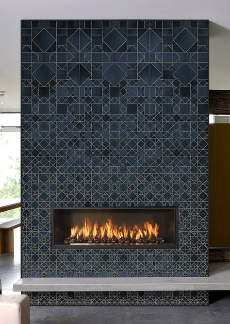 Portfolio :: Mosaic — Theodore Ellison Designs Midcentury Fireplace, Mosaic Fireplace, Fireplace Tiles, Mantle Ideas, Craftsman Door, Fireplace Facade, Mosaic Backsplash, Diy Kitchen Decor, Modern Cottage