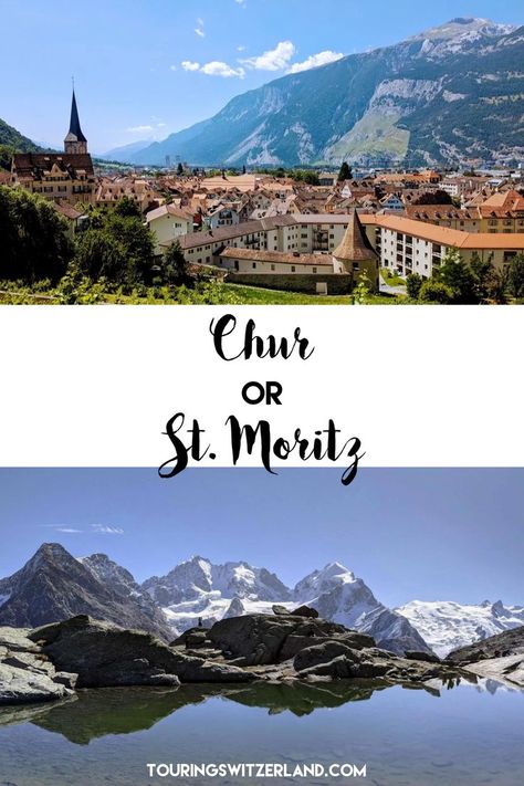 Chur and St. Moritz are two of the most popular choices to stay in Graubünden. Each place has its advantages and characteristics, so it'd be good to know which one's right for you. If you're not sure which one to choose, then this guide is for you: https://www.touringswitzerland.com/chur-or-st-moritz-which-is-better/ Chur Switzerland, Switzerland Tour, Chur, St Moritz, Switzerland Travel, Which Is Better, Good To Know, Next Holiday, Switzerland