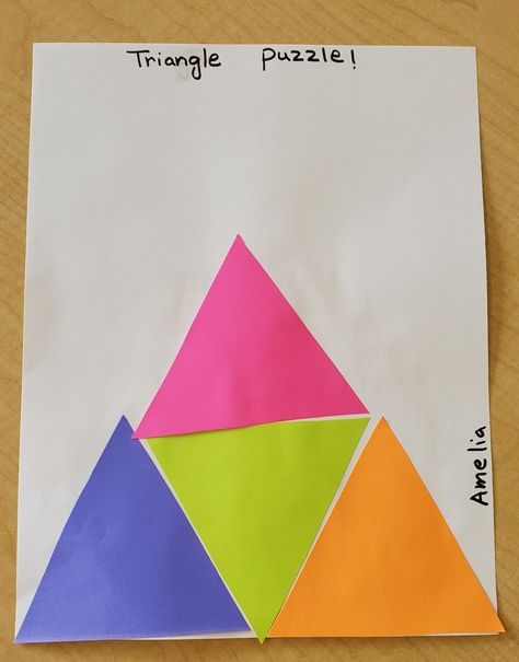 Triangle Pizza Craft Preschool, Triangle Shape Crafts For Preschool, Triangle Crafts For Preschoolers, Triangle Art Preschool, Triangle Art For Toddlers, Triangle Activity For Preschool, Triangle Preschool Activities, Triangle Shape Activities For Preschool, Triangle Crafts Preschool