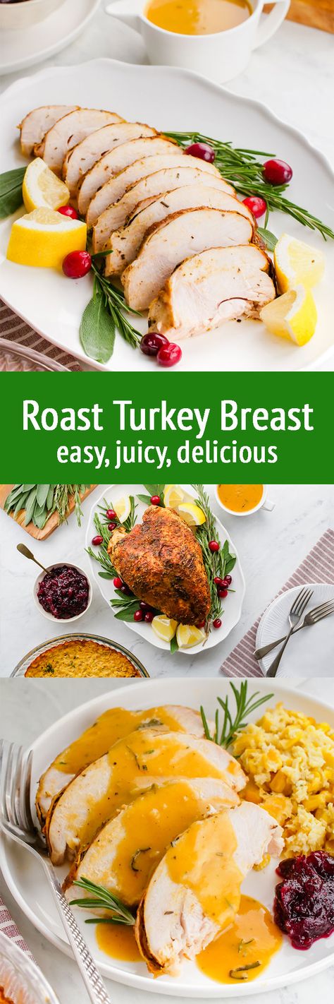 Roast Turkey Breast - Easy Peasy Meals Oven Roasted Turkey Breast, Herb Roasted Turkey Breast, Thanksgiving Main Dishes, Cooking Turkey Breast, Herb Roasted Turkey, Roast Turkey Recipes, Easy Thanksgiving Recipes, Oven Roasted Turkey, Turkey Breast Recipe