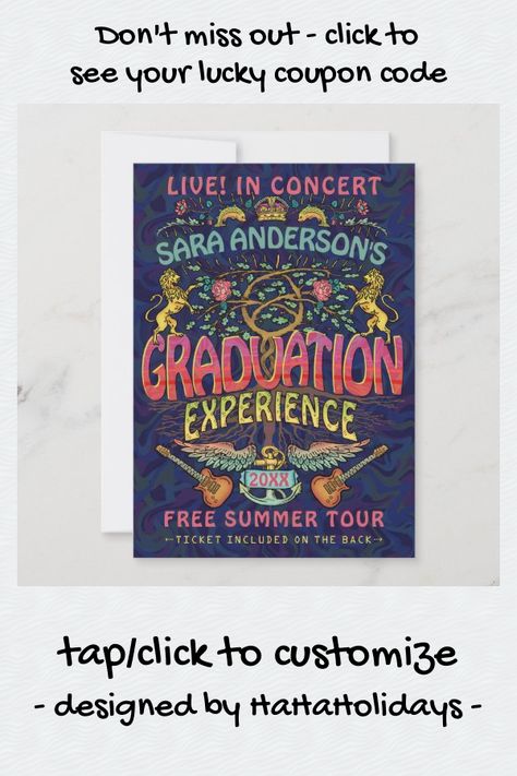 Concert Advertisement, 70s Concert, Music Tickets, Vintage Graduation, Rock Logo, Graduation Invitations High School, Concert Ticket, Band Concert, Party Rock