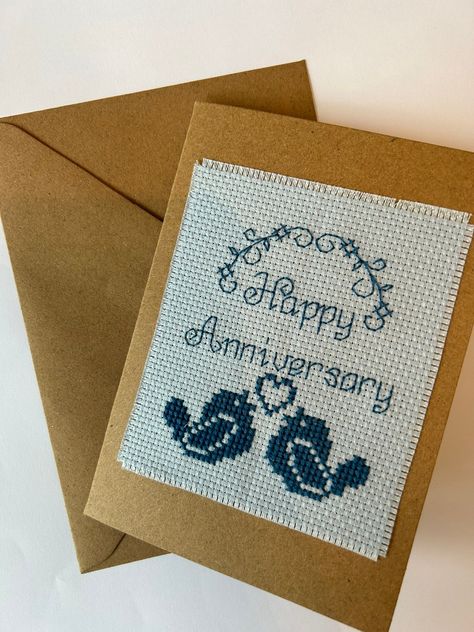 Handmade Cross Stitch Anniversary Card - Etsy UK in 2024 | Cross stitch cards, Anniversary cards, Cross stitch . #Cross_Stitch_Anniversary_Cards #Anniversary_Cross_Stitch_Patterns #Anniversary_Cross_Stitch #50th_Anniversary_Cards Happy Anniversary Cross Stitch Pattern, Anniversary Cross Stitch Patterns Free, Cross Stitch Anniversary Cards, Anniversary Cross Stitch Patterns, Anniversary Cross Stitch, 50th Anniversary Cards, Card Embroidery, Cards Anniversary, Stitch Cards