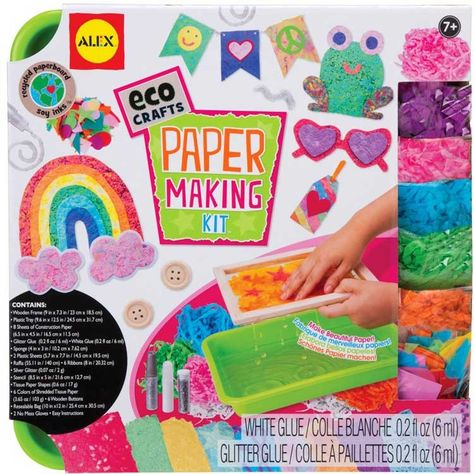 This redesigned eco-friendly Paper Factory craft kit by Alex will reveal to you the secret recipe how to turn the recycled paper into a masterpiece. Paper Making Kit, Arts And Crafts Interior Design, Paper Factory, Eco Crafts, Alex Toys, Shredded Tissue Paper, Toy Catalogs, Ink Crafts, Sand Crafts