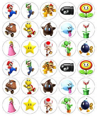 Avengers Cupcakes Toppers, Super Mario Cupcakes, Super Mario Bros Party, Mario Bros Party, Super Mario Birthday Party, Girls Party Decorations, Mario Birthday Party, Edible Cupcake Toppers, Fairy Cake