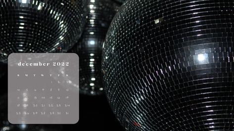 December 2022 desktop wallpaper. Christmas party wallpaper. PC wallpaper. Macbook wallpaper. New year wallpaper. Calendar wallpaper. Calendar background. Computer calendar background. Disco, mirrorball December calendar. Black, high flash aesthetic. Abba aesthetic wallpaper. Discoball aesthetic. Abba Aesthetic Wallpaper, Christmas Party Wallpaper, Desktop Wallpaper Christmas, Abba Aesthetic, Flash Aesthetic, Wallpaper New Year, Party Wallpaper, Calendar Background, December Calendar