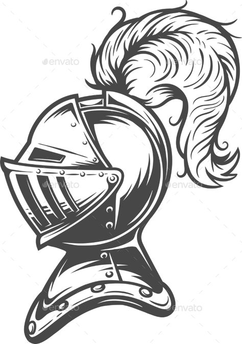 Vintage Medieval Knight Helmet Concept #Medieval, #Vintage, #Knight, #Concept Knight Helmet Tattoo Design, Knights Helmet Drawing, Knight Helmet Tattoo, Medieval Helmet Drawing, Medieval Knight Helmet Design, Medieval Helmet Design, Medieval Drawing, Knight Emblem, Helmets Medieval