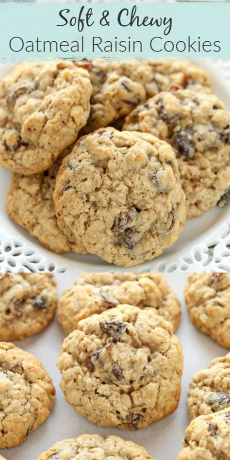 Homemade Oatmeal Raisin Cookies, Soft Oatmeal Raisin Cookies, Chewy Oatmeal Raisin Cookies, Live Well Bake Often, Oatmeal Raisin Cookie, Oatmeal Cookies Easy, Raisin Cookie, Cookie Recipes Oatmeal Raisin, Oatmeal Raisin Cookies Chewy