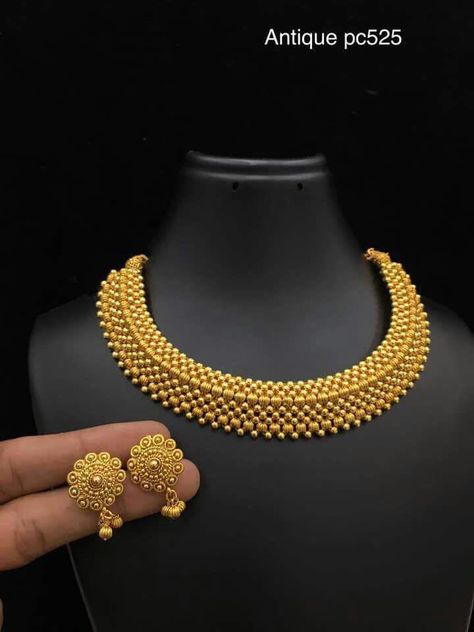 Elegant 1 gram Necklaces | ElegantFahionWear Gold Necklace Set Maharashtrian, Maharashtrian Gold Jewellery, Thushi Necklace Gold, Gold Thushi, Choker Necklace Designs Gold Indian, Bonney One Piece, Jhumkas Earrings, Gold Necklace Indian, Gold Jewelry Simple Necklace