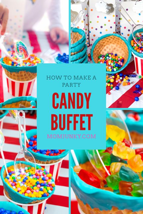 Recently, I had a Birthday Party for my 8-year-old. He loves candy but we use special occasions to let him indulge. A candy buffet seemed to be a festive and fun activity for everyone. I love DIY candy projects and I created the easiest, most fun way to set up a candy buffet with just a few, simple ingredients and props. Here's how to do it. Candy Bar Birthday Party, Candy Buffet Ideas, List Of Candy, Table Treats, Teen Parenting, March Madness Parties, Candy And Chocolate, Candy Bar Birthday, Candy Bar Party