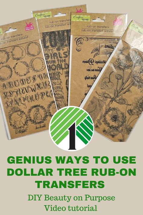 Transfers On Wood, Rub On Furniture Transfers, Diy Gifts From Dollar Tree, Dollar Tree Rub On Transfers Diy, Rub On Transfer Craft Ideas, Rub On Transfers For Furniture, Dollar Tree Rub On Transfers, Diy Rub On Transfer How To Make, Dollar Tree Hacks Diy