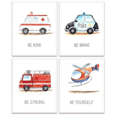 Fire Truck Themed Bedroom, Firefighter Nursery, Fire Truck Nursery, Playroom Kitchen, Construction Nursery, Boys Room Wall Decor, Artwork For Bedroom, Car Nursery, Office Farmhouse