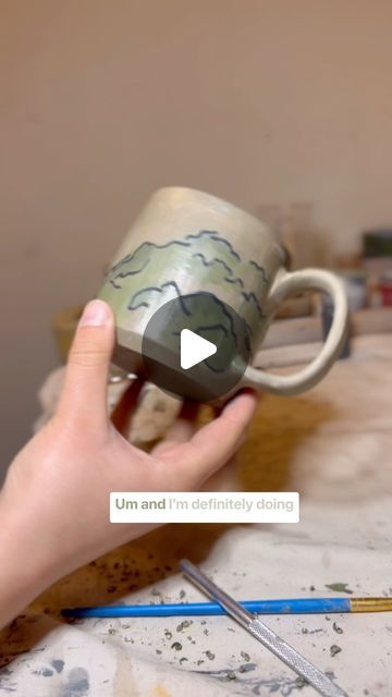 Charlie  |  Sweetpea Ceramics on Instagram: "Day 57 / 100 - wax resist and slip!   #100daysofpractice #sweetpeaceramics #ceramicsuk #ceramics #wheelthrownceramics #wheelthrownpottery #handmademugs #wheelthrowing #potter #artist #stoneware #handcraftedmug #smallbusinessuk #slowermaker #ceramicsstudio" Wax Resist Pottery Ideas, Wax Resist Pottery, Pottery Patterns, Wheel Thrown Ceramics, Wheel Throwing, Wax Resist, Wheel Thrown Pottery, Pottery Glazes, April 15