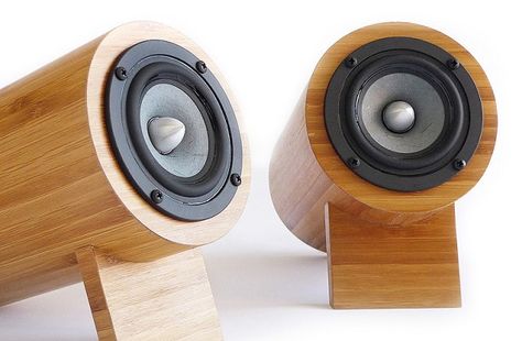 desktop speakers Bamboo Speaker, Wood Speakers, Wooden Speakers, Desktop Speakers, Sound Speaker, Sound Stage, Bamboo Crafts, Bamboo Furniture, Bamboo Design