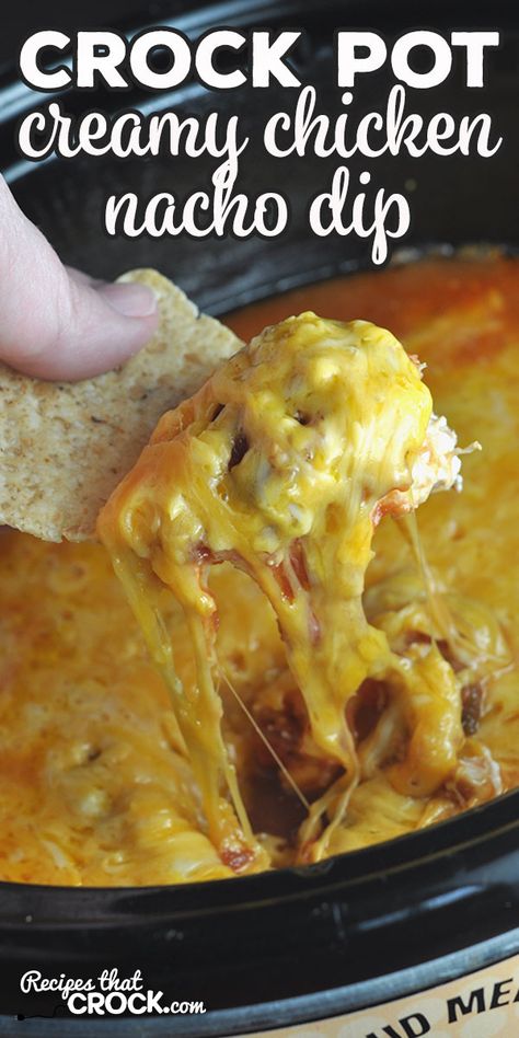 This Creamy Crock Pot Nacho Chicken Dip is super easy to make and can be served as a dip or as a main dish on tortillas! Either way, you'll love it! via @recipescrock Nacho Chicken Dip, Chicken Nacho Dip Recipe, Chicken Nacho Dip, Nachos Dip Recipe, Nacho Chicken, Life In The Lofthouse, Chicken Taco Soup Recipe, Nacho Dip, Can Chicken Recipes