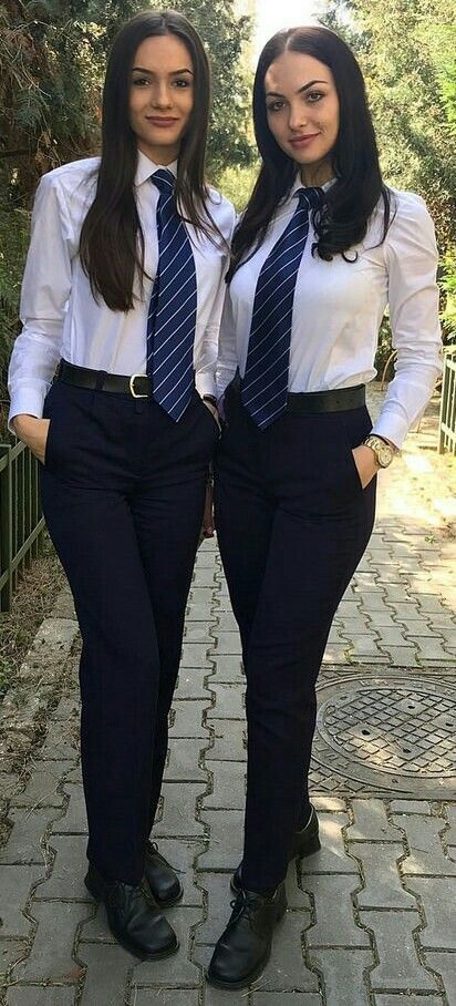 British College, Tight Pencil Skirt, School Uniform Pants, Tight Skirts, Women In Tie, College Uniform, Women Wearing Ties, School Uniform Fashion, School Uniform Outfits