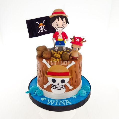 One Piece Anime Cake Design, Zoro One Piece Cake, One Piece Cake Design, Luffy Cake, One Piece Cake, One Piece Birthdays, One Piece Theme, Anime Cake, Dessert Bar Wedding