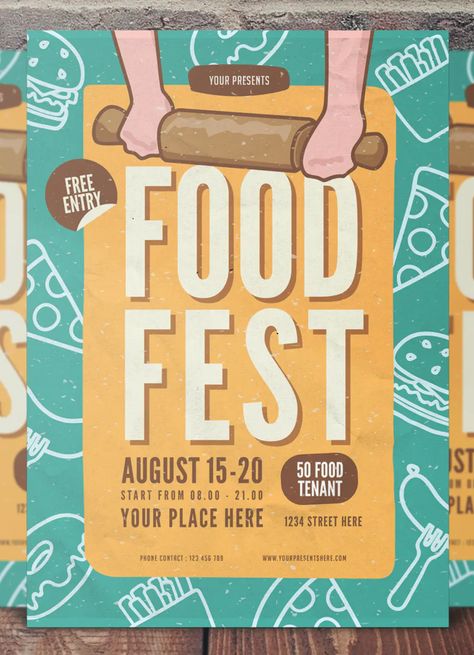 Food Fest Flyer Design Template PSD, AI Food Fest Poster Design, Market Flyer Design, Food Fair Poster, Foodfest Poster, Street Food Festival Poster, Recipe Poster Design, Food Fest, Fair Poster, Food Event Poster