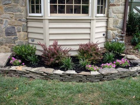 Landscaping around Bay Window Front Yard Patio, Landscaping Around House, Farmhouse Landscaping, Modern Landscape Design, Front Landscaping, Garden Shrubs, Landscape Plans, Garden Windows, Landscaping Tips