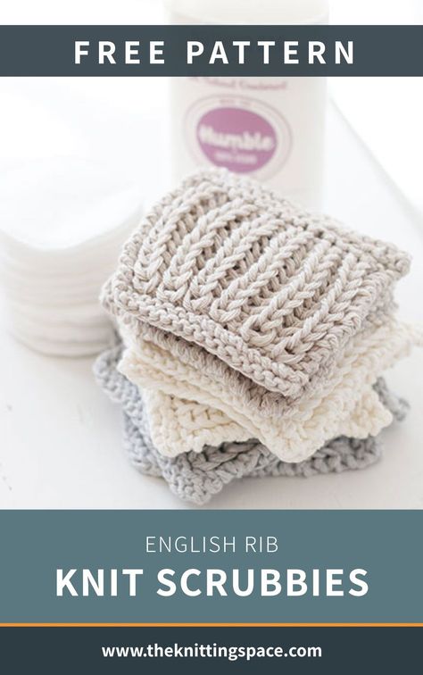 Knit Scrubby Pattern Free, Knitted Face Scrubbies, Knit Scrubbies Free Pattern, Knit Dish Scrubbies, Knitting Scrubbies Free Pattern, Knitted Scrubbies, Knit Scrubbies, Crochet Home Decor Ideas, English Rib Knit