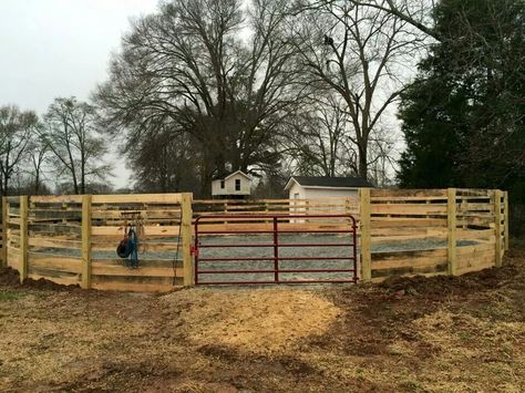 Round pen Round Horse Pen, Wooden Round Pen For Horses, Pallet Round Pen For Horses, Horse Round Pen, Round Pens For Horses, Pipe Fence, Film Reference, Horse Pens, Horse Farm Ideas