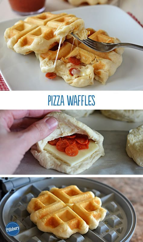 Mini Waffle Recipes, Waffle Maker Ideas, Mini Waffle Maker Recipes, Mini Waffle Recipe, Pizza Waffles, Waffle Iron Recipes, Mini Waffle Maker, Waffle Maker Recipes, Foods With Iron